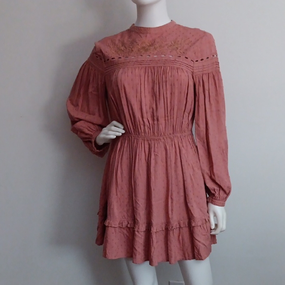 Zara Dresses & Skirts - Zara Dusty Pink Long Sleeve Mini Dress